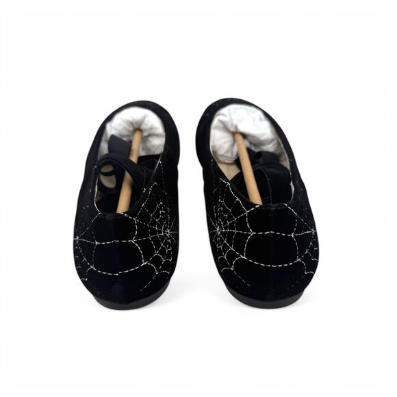 Nicoletta Carlone Irene Spiderweb Black Velvet Flats Womens US 8.5 EU 39 READ - Picture 6 of 11